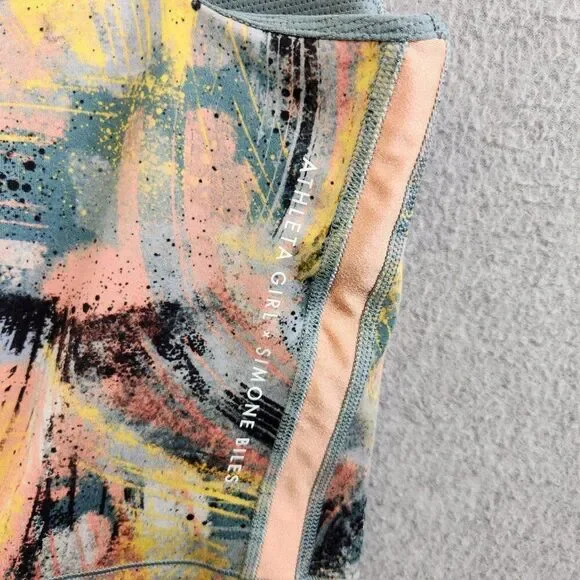Athleta Girl Sports Bra Girls 12 Simone Biles Brushstroke Tank Because I Can - Picture 5 of 14